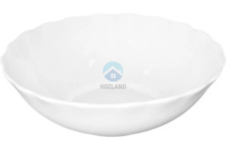 Салатник із склокерамiки глибокий 6" білий "HOZLAND lux"