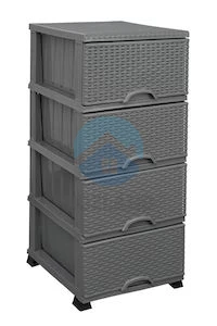 Комод на 4 ящика, плетений, розміром 375*455*900мм, без малюнка "ELIF"