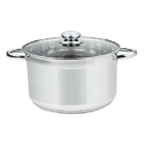 Каструля з нержавіючої сталі, зі скляною кришкою, 3,9л